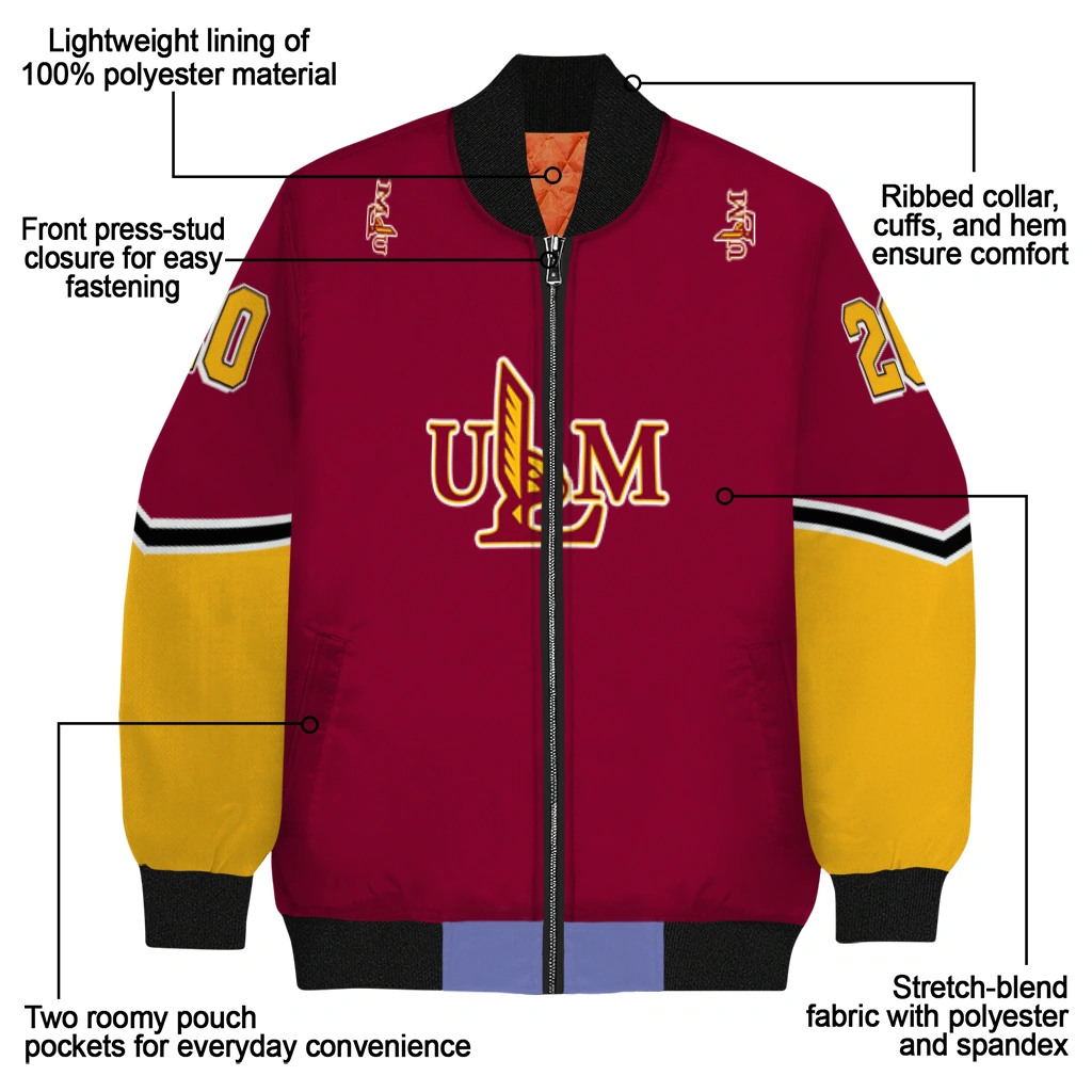 custom louisiana monroe warhawks chevron style red bomber jacket new arrival custom louisiana monroe warhawks chevron style red bomber jacket new arrival