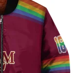 custom louisiana monroe warhawks rainbow jersey number red bomber jacket best selling