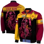 custom louisiana monroe warhawks reaper hands red black bomber jacket best selling