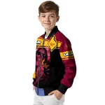 custom louisiana monroe warhawks reaper hands red black bomber jacket best selling