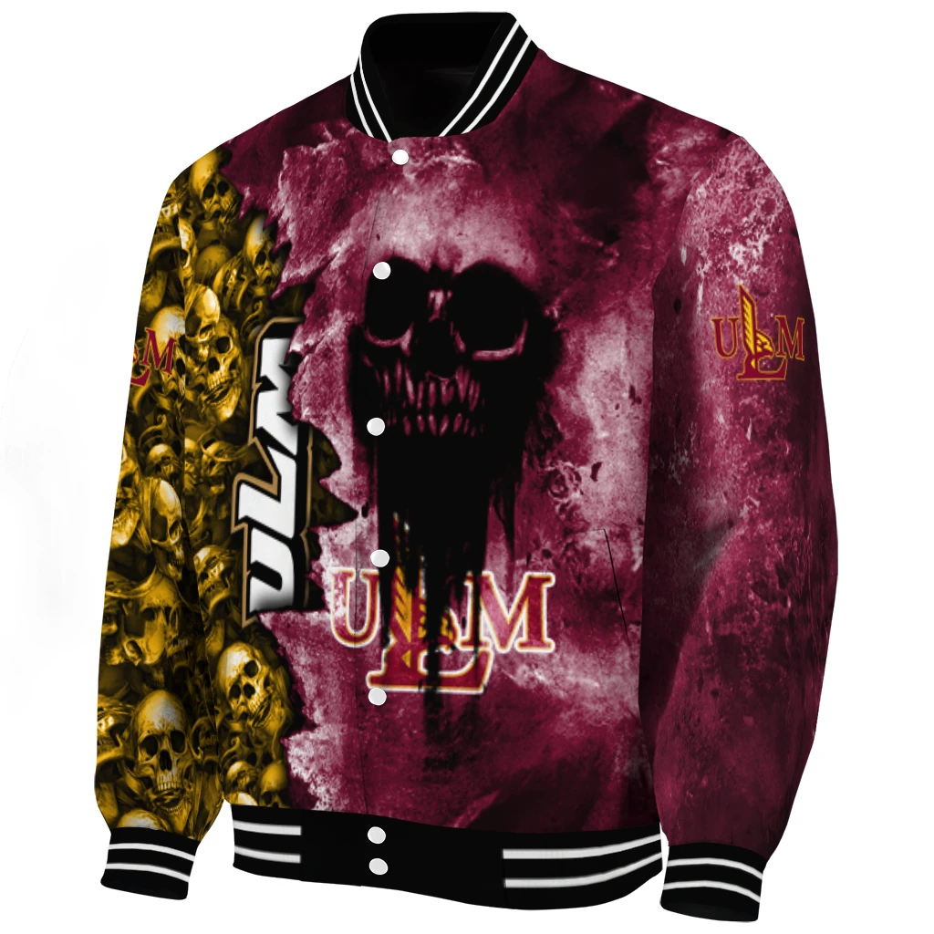 custom louisiana monroe warhawks skull cluster red varsity jacket best selling custom louisiana monroe warhawks skull cluster red varsity jacket best selling