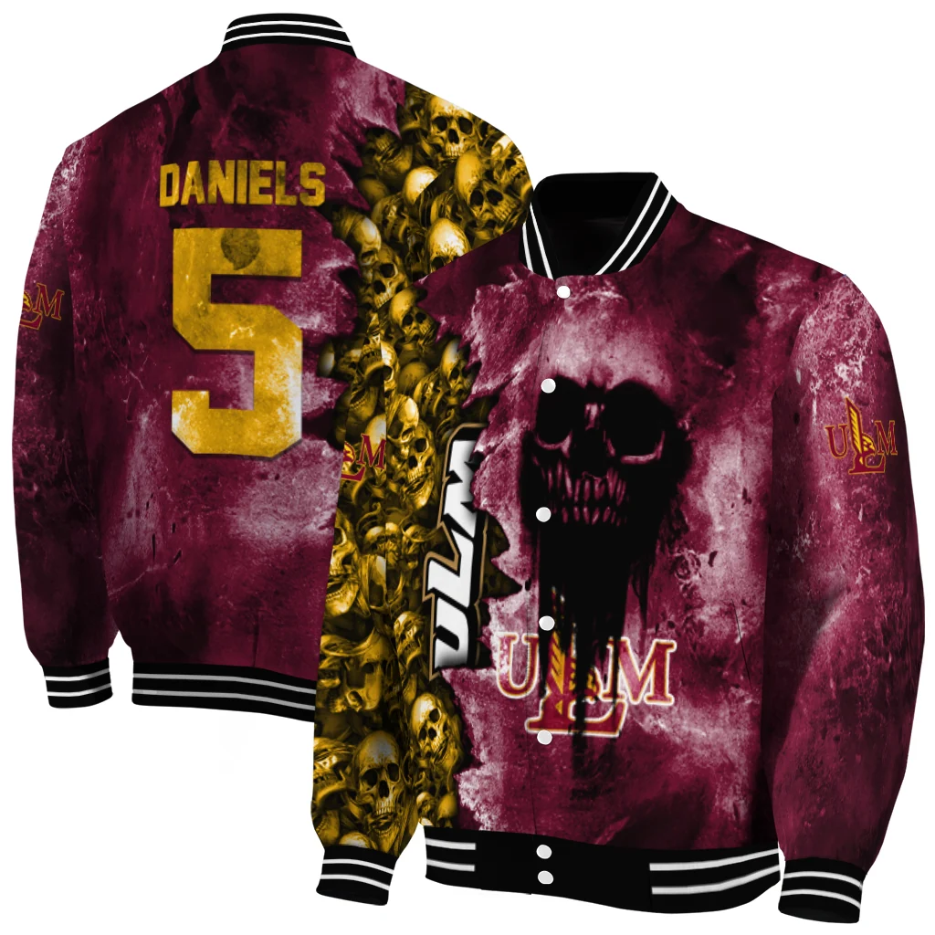 custom louisiana monroe warhawks skull cluster red varsity jacket fashion forward custom louisiana monroe warhawks skull cluster red varsity jacket fashion forward