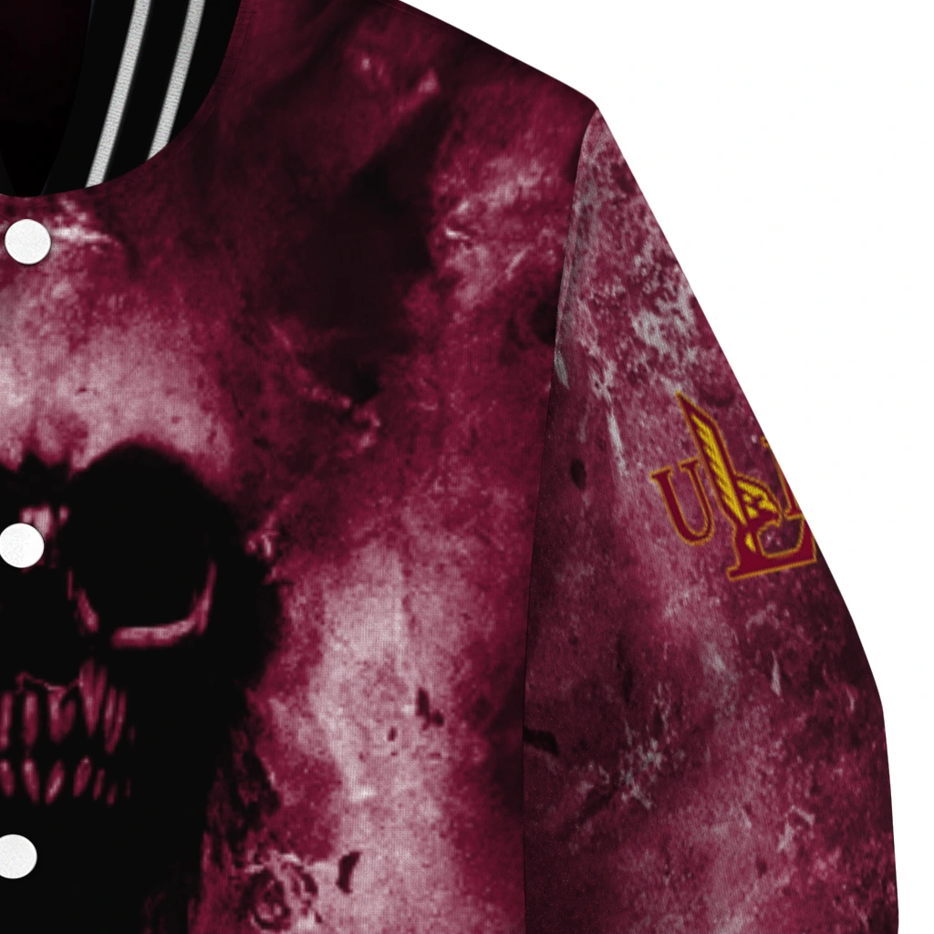 custom louisiana monroe warhawks skull cluster red varsity jacket premium grade custom louisiana monroe warhawks skull cluster red varsity jacket premium grade