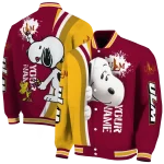 custom louisiana monroe warhawks snoopy head red varsity jacket best selling