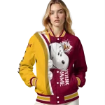 custom louisiana monroe warhawks snoopy head red varsity jacket best selling