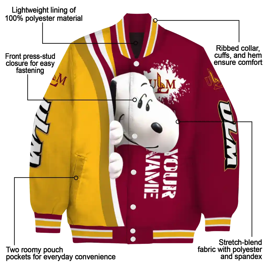 custom louisiana monroe warhawks snoopy head red varsity jacket new arrival custom louisiana monroe warhawks snoopy head red varsity jacket new arrival