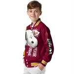 custom louisiana monroe warhawks snoopy head red varsity jacket best selling