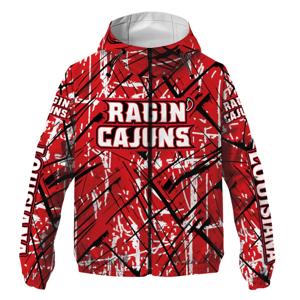 custom louisiana ragin cajuns brushstroke pattern red windbreaker jacket best selling custom louisiana ragin cajuns brushstroke pattern red windbreaker jacket best selling