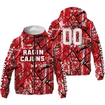custom louisiana ragin cajuns brushstroke pattern red windbreaker jacket best selling