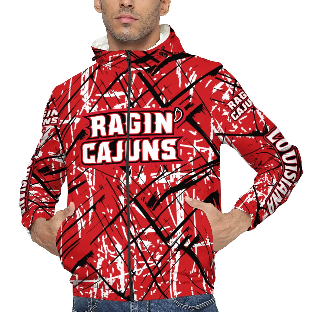 custom louisiana ragin cajuns brushstroke pattern red windbreaker jacket top rated custom louisiana ragin cajuns brushstroke pattern red windbreaker jacket top rated