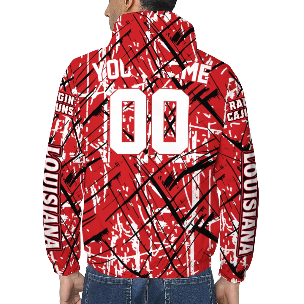 custom louisiana ragin cajuns brushstroke pattern red windbreaker jacket trendy custom louisiana ragin cajuns brushstroke pattern red windbreaker jacket trendy