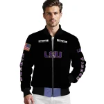 custom lsu tigers american flag skull black bomber jacket best selling