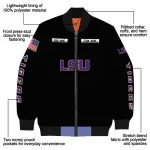 custom lsu tigers american flag skull black bomber jacket best selling