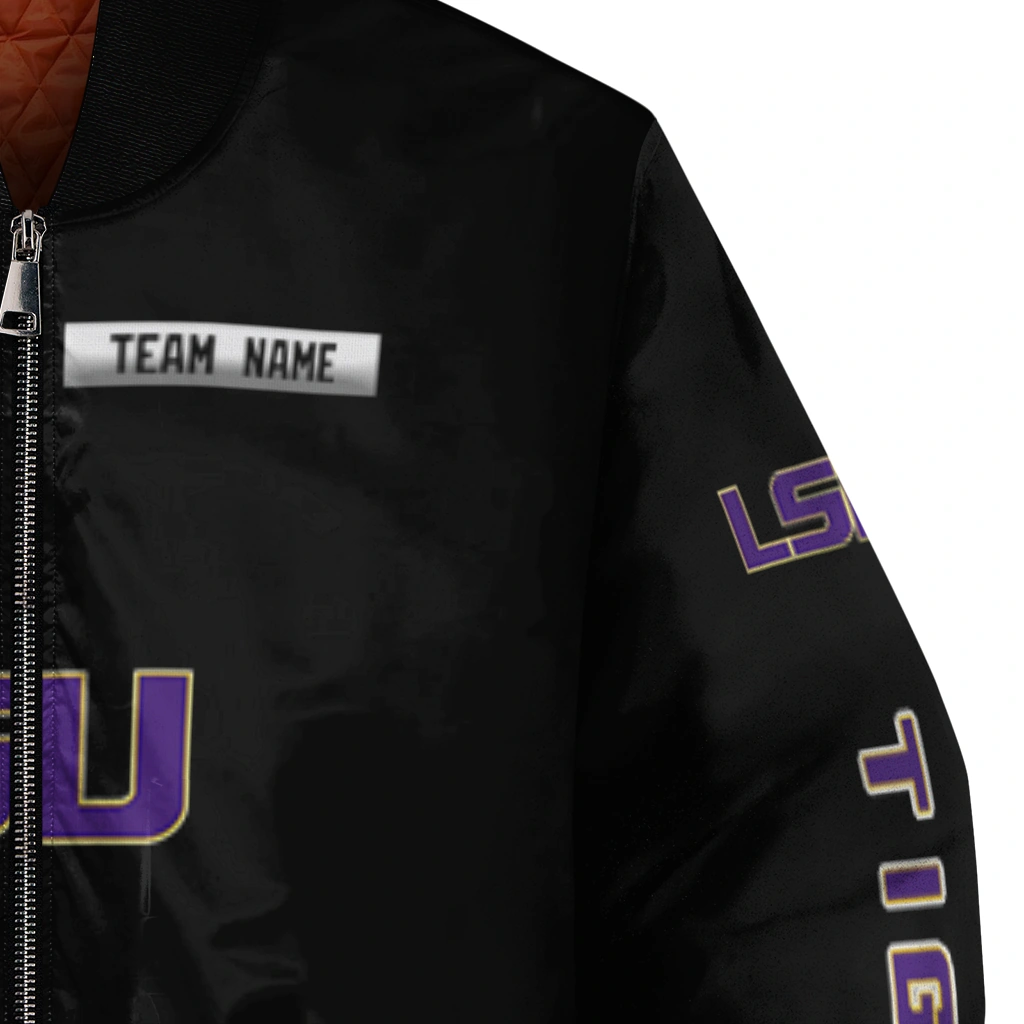 custom lsu tigers american flag skull black bomber jacket premium grade custom lsu tigers american flag skull black bomber jacket premium grade