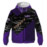 custom lsu tigers arrow matrix purple black windbreaker jacket best selling