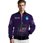 custom lsu tigers claw mark purple bomber jacket best selling