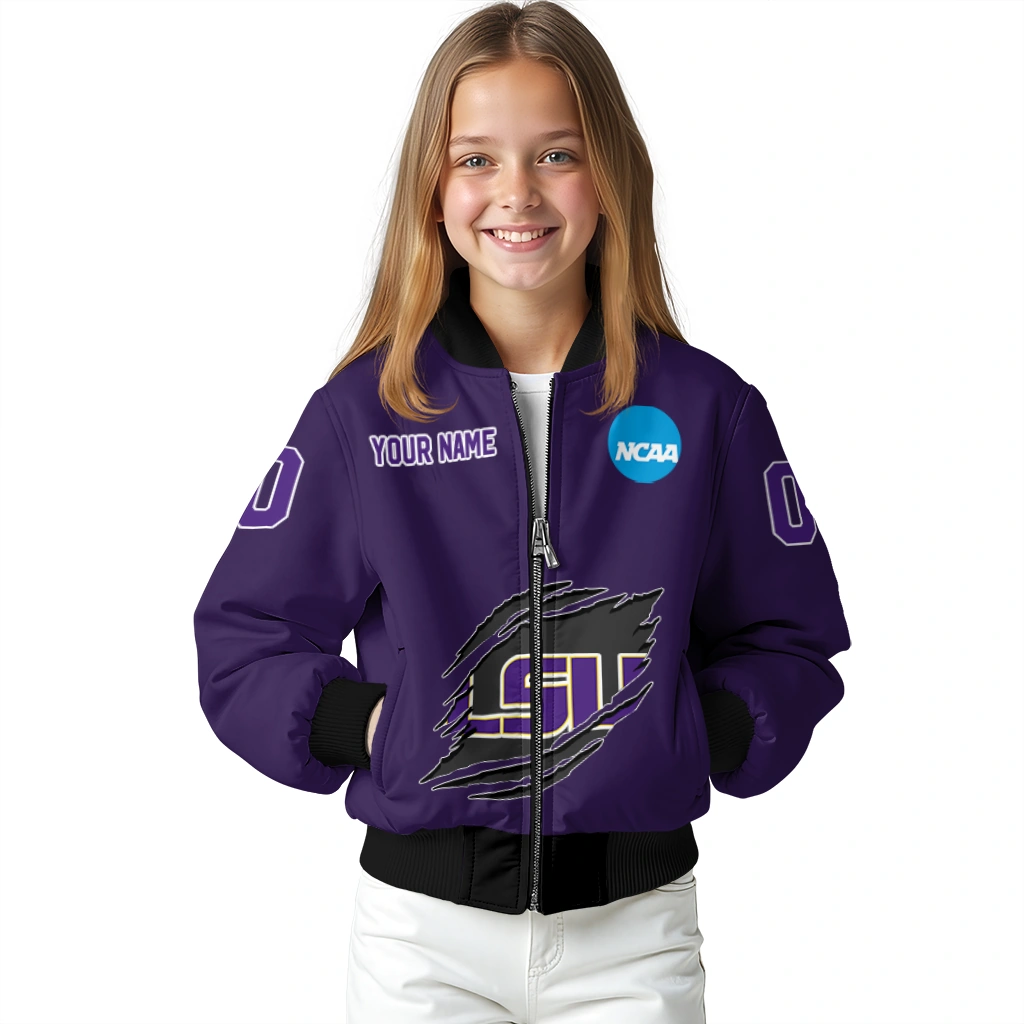 custom lsu tigers claw mark purple bomber jacket top rated custom lsu tigers claw mark purple bomber jacket top rated