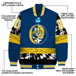 custom marquette golden eagles circle skull blue black varsity jacket best selling