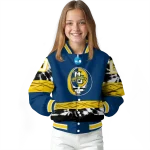 custom marquette golden eagles circle skull blue black varsity jacket best selling
