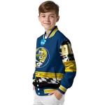 custom marquette golden eagles circle skull blue black varsity jacket best selling