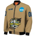 custom marquette golden eagles claw effect beige bomber jacket best selling