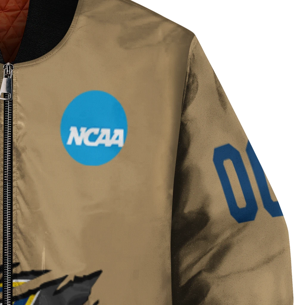 custom marquette golden eagles claw effect beige bomber jacket premium grade custom marquette golden eagles claw effect beige bomber jacket premium grade