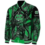 custom marshall thundering herd antlers motif green black varsity jacket best selling