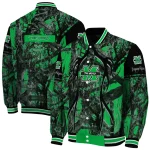 custom marshall thundering herd antlers motif green black varsity jacket best selling