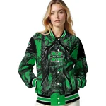 custom marshall thundering herd antlers motif green black varsity jacket best selling