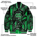custom marshall thundering herd antlers motif green black varsity jacket best selling