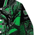 custom marshall thundering herd antlers motif green black varsity jacket best selling