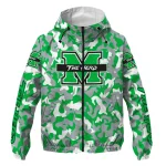 custom marshall thundering herd camouflage mashup green windbreaker jacket best selling