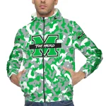 custom marshall thundering herd camouflage mashup green windbreaker jacket best selling