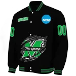 custom marshall thundering herd claw shred black varsity jacket best selling