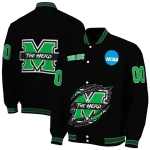 custom marshall thundering herd claw shred black varsity jacket best selling