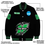custom marshall thundering herd claw shred black varsity jacket best selling