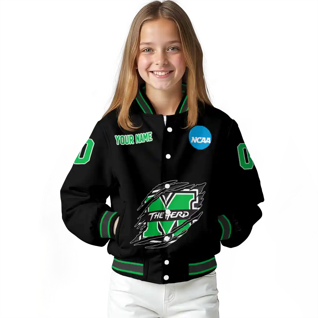 custom marshall thundering herd claw shred black varsity jacket top rated custom marshall thundering herd claw shred black varsity jacket top rated