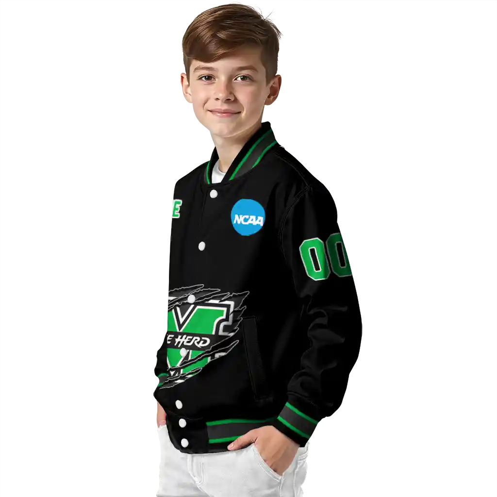 custom marshall thundering herd claw shred black varsity jacket trendy custom marshall thundering herd claw shred black varsity jacket trendy