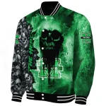 custom marshall thundering herd skull cluster green varsity jacket best selling