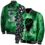 custom marshall thundering herd skull cluster green varsity jacket best selling