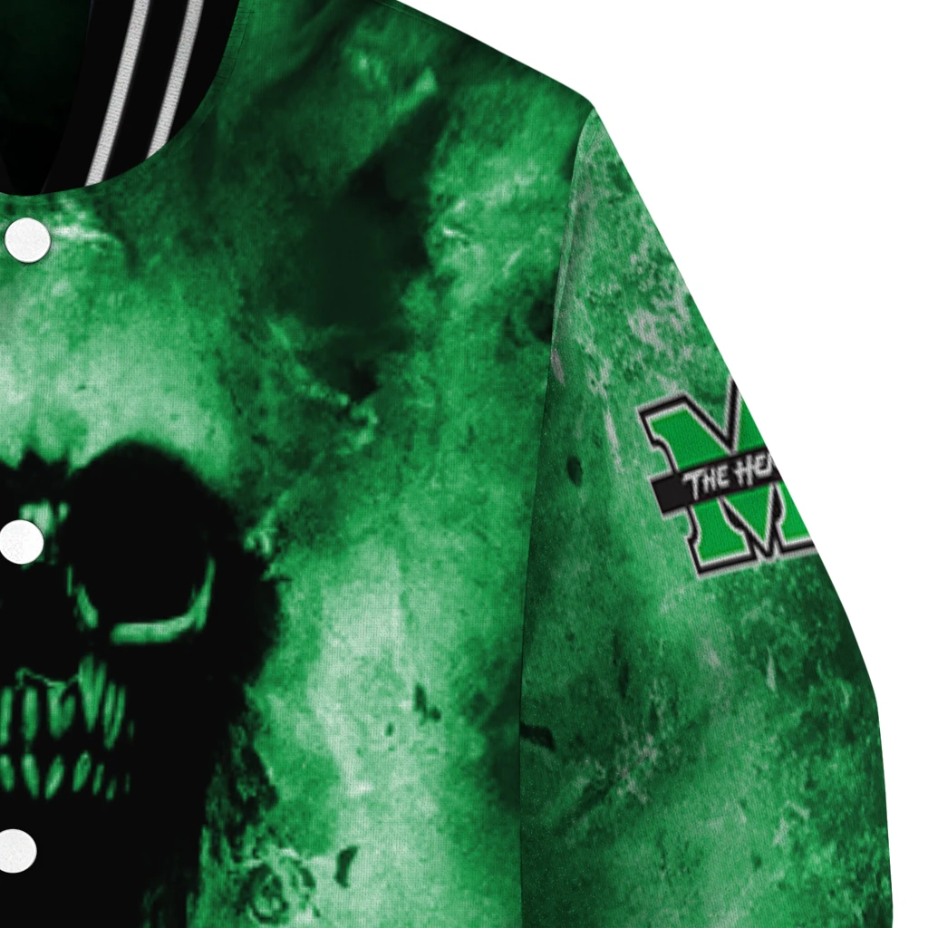 custom marshall thundering herd skull cluster green varsity jacket premium grade custom marshall thundering herd skull cluster green varsity jacket premium grade