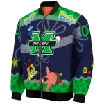 custom marshall thundering herd spongebob playtime green blue bomber jacket best selling