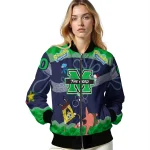 custom marshall thundering herd spongebob playtime green blue bomber jacket best selling