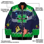 custom marshall thundering herd spongebob playtime green blue bomber jacket best selling