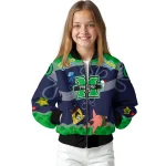 custom marshall thundering herd spongebob playtime green blue bomber jacket best selling
