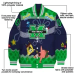 custom marshall thundering herd spongebob playtime green blue varsity jacket best selling