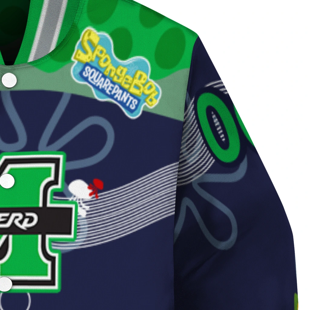 custom marshall thundering herd spongebob playtime green blue varsity jacket premium grade custom marshall thundering herd spongebob playtime green blue varsity jacket premium grade