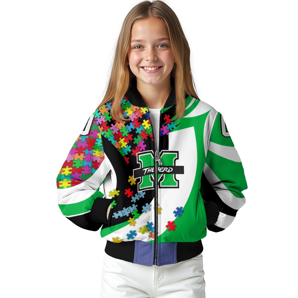 custom marshall thundering herd stars and stripes slashes green bomber jacket top rated custom marshall thundering herd stars and stripes slashes green bomber jacket top rated