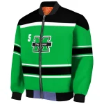 custom marshall thundering herd stripe statement green black bomber jacket best selling