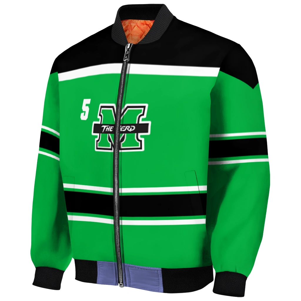 custom marshall thundering herd stripe statement green black bomber jacket fashion forward custom marshall thundering herd stripe statement green black bomber jacket fashion forward